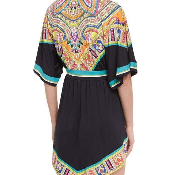 TRINA TURK MINI DRESS NEPAL TUNIC SIZE S AESTHETIC VERSATILE SUMMER COVER UP - Picture 3 of 16